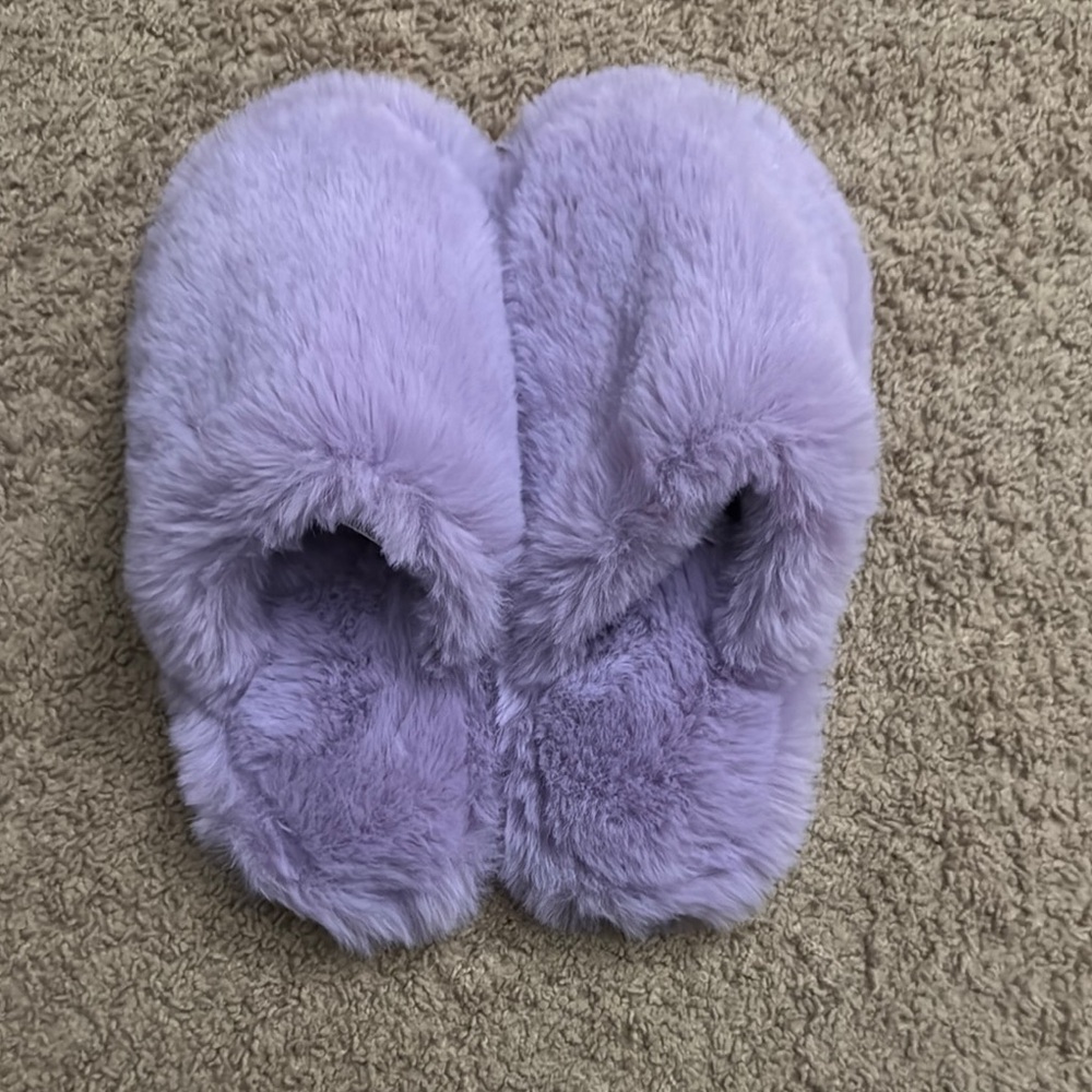 Cozy Purple Fuzzy Slippers